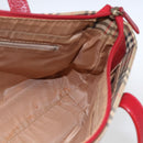 BURBERRY Nova Check Hand Bag Canvas Beige Gold Auth 168091-19