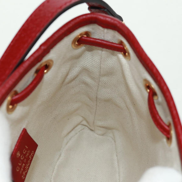 GUCCI Doraemon Micro GG Supreme Shoulder Bag PVC Beige Gold 647801 Auth 168092M