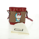 GUCCI Doraemon Micro GG Supreme Shoulder Bag PVC Beige Gold 647801 Auth 168092M-25