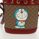 GUCCI Doraemon Micro GG Supreme Shoulder Bag PVC Beige Gold 647801 Auth 168092M-4