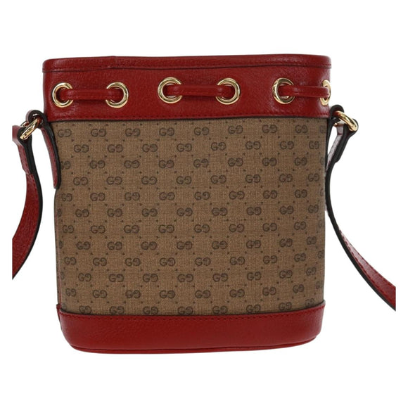 GUCCI Doraemon Micro GG Supreme Shoulder Bag PVC Beige Gold 647801 Auth 168092M