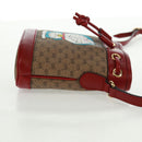 GUCCI Doraemon Micro GG Supreme Shoulder Bag PVC Beige Gold 647801 Auth 168092M-7