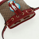 GUCCI Doraemon Micro GG Supreme Shoulder Bag PVC Beige Gold 647801 Auth 168092M-8