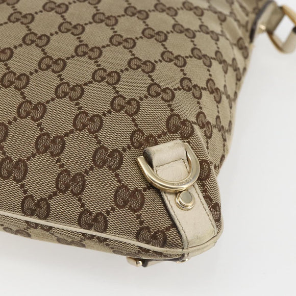 GUCCI GG Canvas Shoulder Bag Beige Gold 131326 Auth 168097