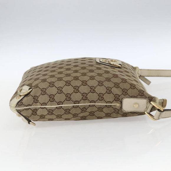 GUCCI GG Canvas Shoulder Bag Beige Gold 131326 Auth 168097