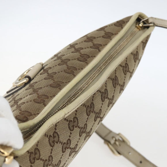 GUCCI GG Canvas Shoulder Bag Beige Gold 131326 Auth 168097