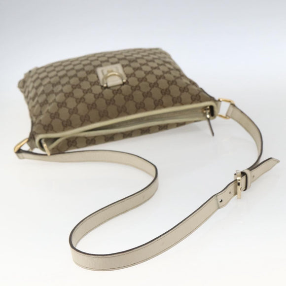 GUCCI GG Canvas Shoulder Bag Beige Gold 131326 Auth 168097