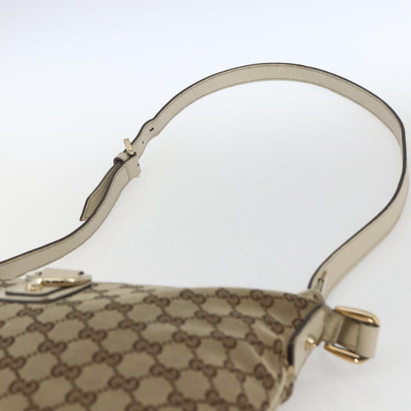 GUCCI GG Canvas Shoulder Bag Beige Gold 131326 Auth 168097