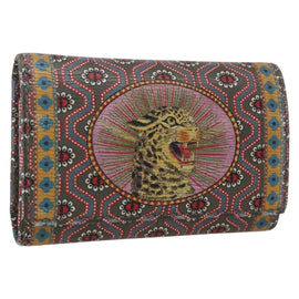 GUCCI Garden Key Case Leather Green Gold 601121 Auth 168099