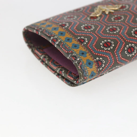 GUCCI Garden Key Case Leather Green Gold 601121 Auth 168099