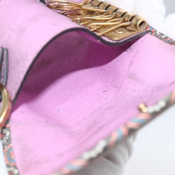 GUCCI Garden Key Case Leather Green Gold 601121 Auth 168099