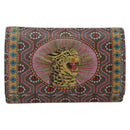 GUCCI Garden Key Case Leather Green Gold 601121 Auth 168099-2