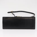 Salvatore Ferragamo Gancini Hand Bag Leather 2way Black Gold Auth 168101-5