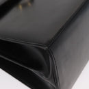Salvatore Ferragamo Gancini Hand Bag Leather 2way Black Gold Auth 168101-16