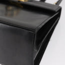 Salvatore Ferragamo Gancini Hand Bag Leather 2way Black Gold Auth 168101-17