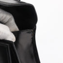 Salvatore Ferragamo Gancini Hand Bag Leather 2way Black Gold Auth 168101-9