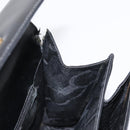 Salvatore Ferragamo Gancini Hand Bag Leather 2way Black Gold Auth 168101-10