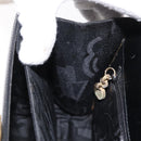 Salvatore Ferragamo Gancini Hand Bag Leather 2way Black Gold Auth 168101-22