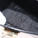 Salvatore Ferragamo Gancini Hand Bag Leather 2way Black Gold Auth 168101-23
