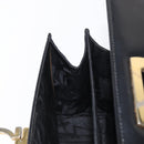 Salvatore Ferragamo Gancini Hand Bag Leather 2way Black Gold Auth 168101-25