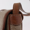 CELINE Macadam Canvas Shoulder Bag PVC Beige Gold Auth 168102-14