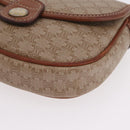CELINE Macadam Canvas Shoulder Bag PVC Beige Gold Auth 168102-17