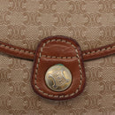 CELINE Macadam Canvas Shoulder Bag PVC Beige Gold Auth 168102-15