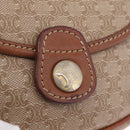 CELINE Macadam Canvas Shoulder Bag PVC Beige Gold Auth 168102-19