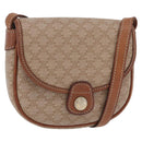 CELINE Macadam Canvas Shoulder Bag PVC Beige Gold Auth 168102-1