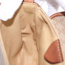 CELINE Macadam Canvas Shoulder Bag PVC Beige Gold Auth 168102-23