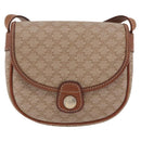 CELINE Macadam Canvas Shoulder Bag PVC Beige Gold Auth 168102-13