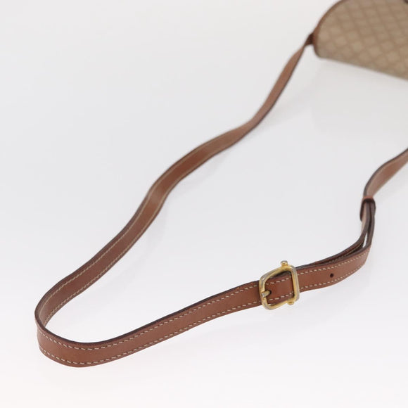 CELINE Macadam Canvas Shoulder Bag PVC Beige Gold Auth 168102