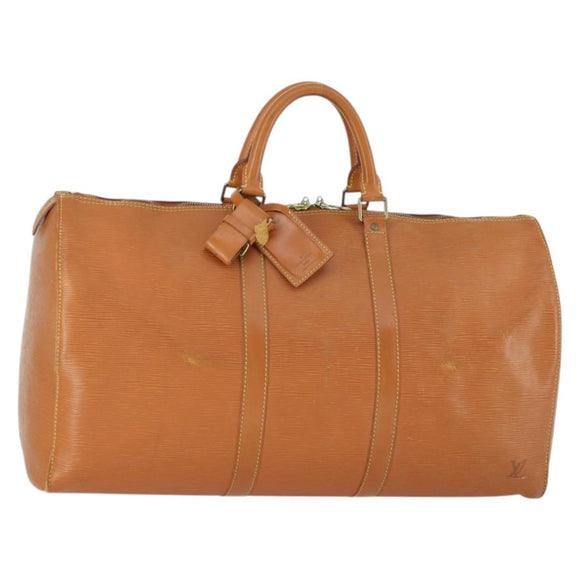 LOUIS VUITTON Epi Keepall 50 Boston Bag Braun M42968 LV Auth 168114
