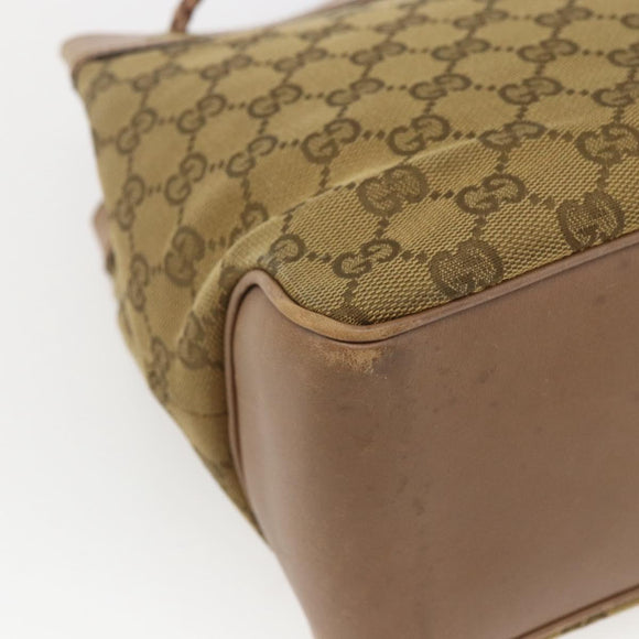 GUCCI GG Canvas Shoulder Bag Beige Gold 109143 Auth 168117