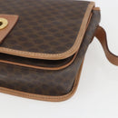 CELINE Macadam Canvas Shoulder Bag PVC Leather Brown Gold Auth 168118-9