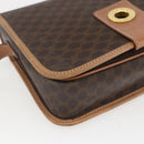 CELINE Macadam Canvas Shoulder Bag PVC Leather Brown Gold Auth 168118-14
