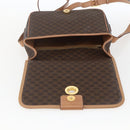 CELINE Macadam Canvas Shoulder Bag PVC Leather Brown Gold Auth 168118-17