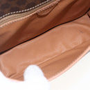 CELINE Macadam Canvas Shoulder Bag PVC Leather Brown Gold Auth 168118-10