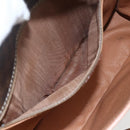 CELINE Macadam Canvas Shoulder Bag PVC Leather Brown Gold Auth 168118-11