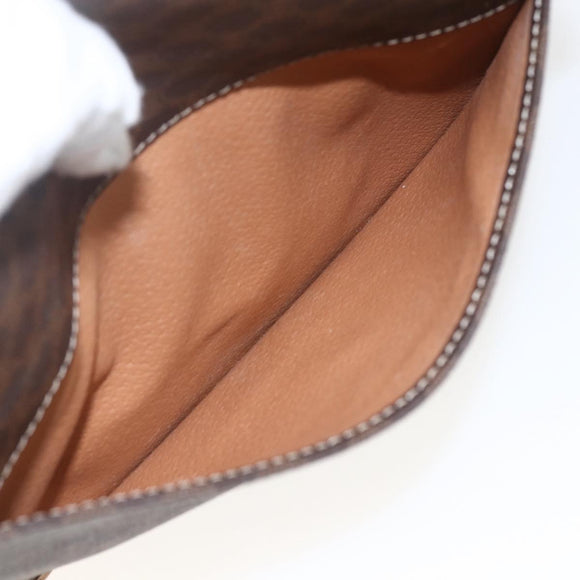 CELINE Macadam Canvas Shoulder Bag PVC Leather Brown Gold Auth 168118