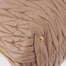 Miu Miu Matelasse Tote Bag Leather Pink Gold Auth 168121-12