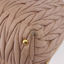 Miu Miu Matelasse Tote Bag Leather Pink Gold Auth 168121-13