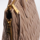 Miu Miu Matelasse Tote Bag Leather Pink Gold Auth 168121-15