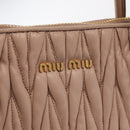 Miu Miu Matelasse Tote Bag Leather Pink Gold Auth 168121-16