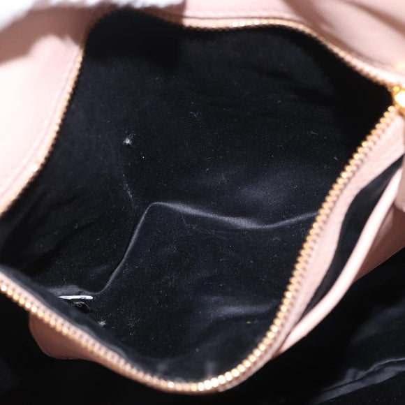 Miu Miu Matelasse Tote Bag Leather Pink Gold Auth 168121