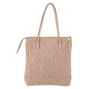 Miu Miu Matelasse Tote Bag Leather Pink Gold Auth 168121-3