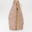Miu Miu Matelasse Tote Bag Leather Pink Gold Auth 168121-4