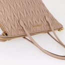 Miu Miu Matelasse Tote Bag Leather Pink Gold Auth 168121-6