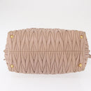 Miu Miu Matelasse Tote Bag Leather Pink Gold Auth 168121-9
