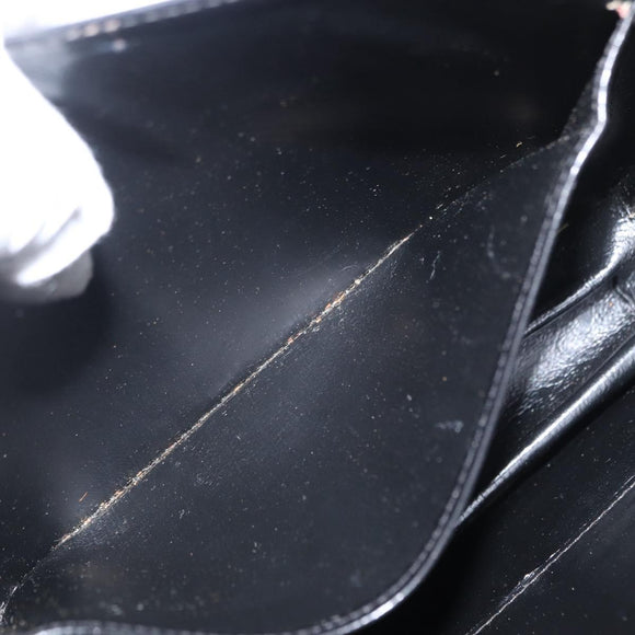 GUCCI Web Sherry Line Horsebit Shoulder Bag Leather Black Gold Auth 168125